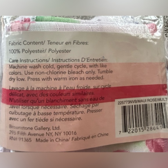 Maui Tea Rose Set of 4 Dinner Napkins Pink Green White Square - Picture 6 of 6